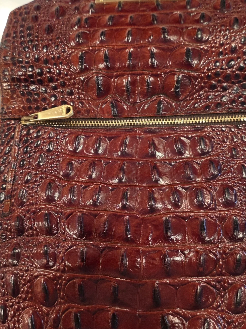 Brahmin Brown Croc-Embossed Continental Wallet with Gold Accent - Picture 5 of 6